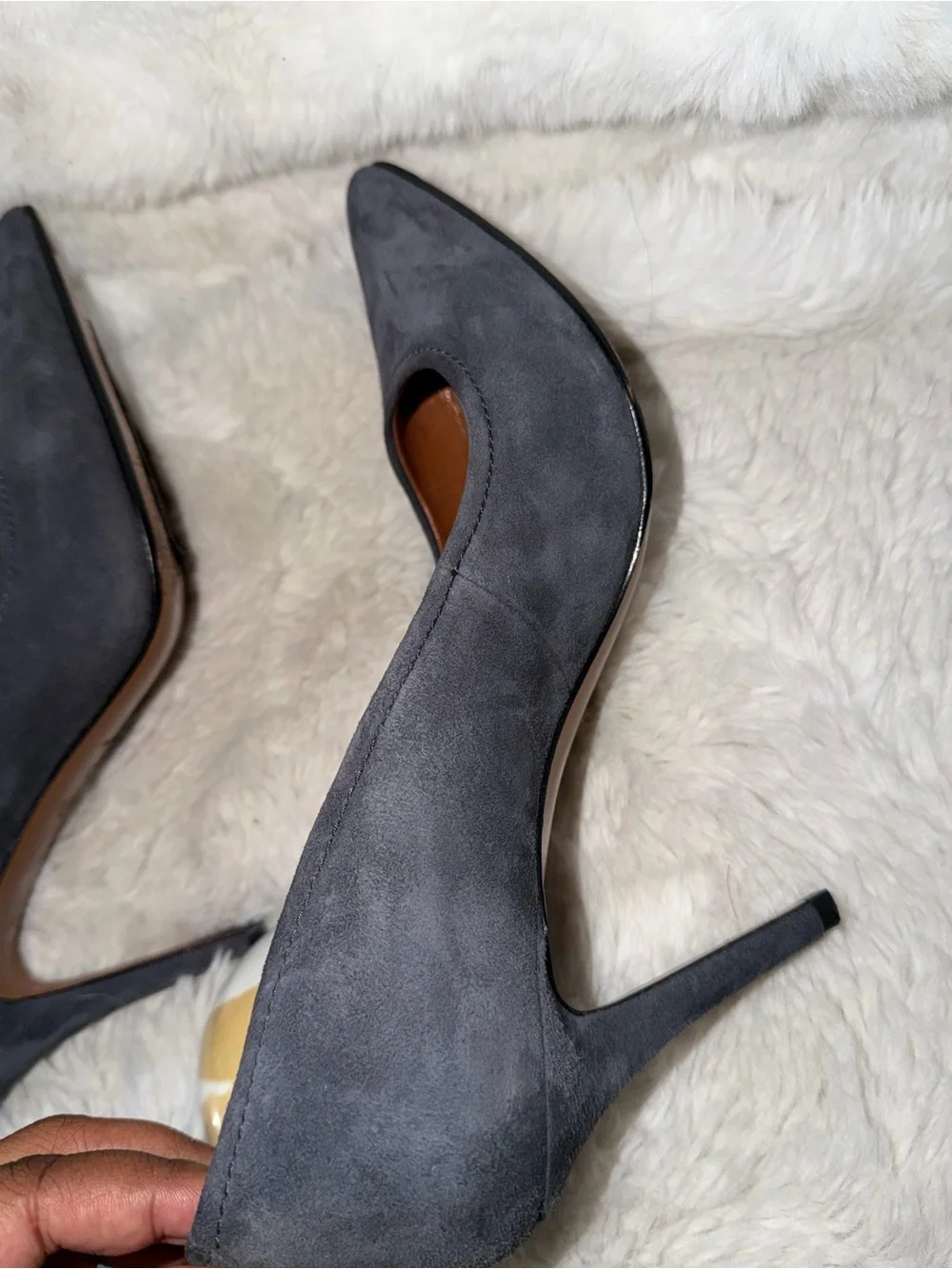 COACH Gray Waverly Suede Pumps